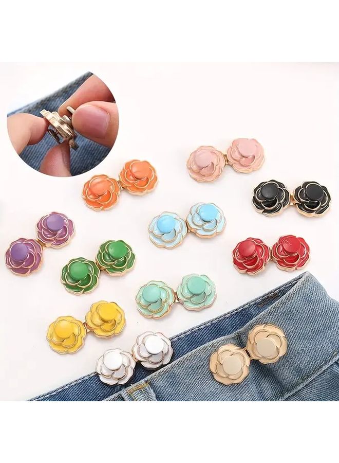 Beige Camellia Waistband Adjuster Extender For Pants Dresses Cuffs Sewing Free Detachable - Image 4