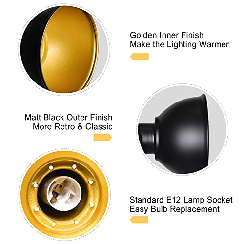 HiBay Track Lighting Fixtures Ceiling, Adjustable 4-Light Track Light Kit, Industrial Spotlight Black for Kitchen Dining Room Bedroom Hallway, E12 Base (Bulbs Not Included) - Image 2