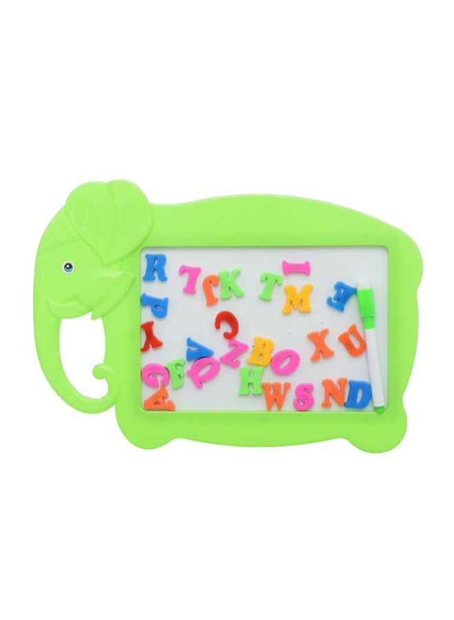 Plastic Magnetic And Writing Board Cute Elephant Designed With Creative Educational Operations Aiming To Teach Children All hand-eye Coordination Skills - Green - Image 1