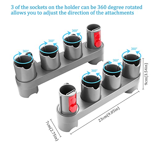 Charlux Accessory Holder for Dyson V15 V12 V10 V8 V7 Gen5 Attachment Holder Wall Mount Tool Holder Organizer Accessories for Dyson Vacuum Cleaner, Use On Docking Station Or On Wall(2 Pack) - Image 5