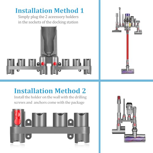 Charlux Accessory Holder for Dyson V15 V12 V10 V8 V7 Gen5 Attachment Holder Wall Mount Tool Holder Organizer Accessories for Dyson Vacuum Cleaner, Use On Docking Station Or On Wall(2 Pack) - Image 2