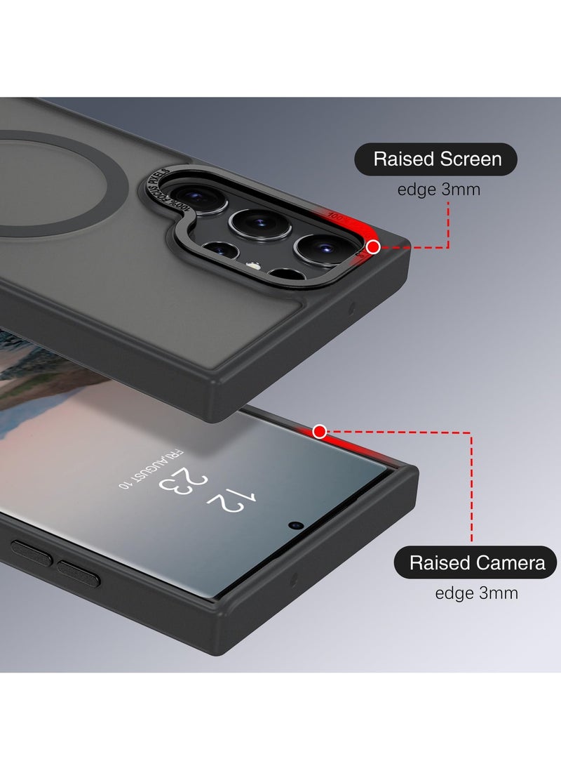 Concretization for Samsung S23 Ultra Case, Compatible with MagSafe, Magnetic Translucent Matte Back Shockproof Cover with Strong Magnet, Slim Thin Full Protection Phone Case for Galaxy S23 Ultra 5G (Black) - Image 5