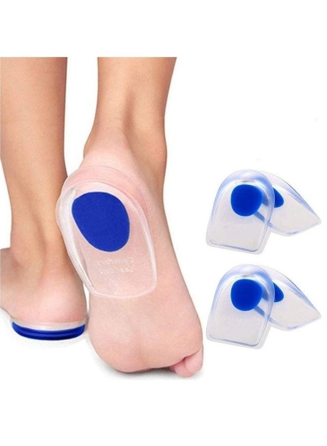 1Pairs Silicone Gel Heel Pads for Shoes Plantar Fasciitis Heel Cups for Pain Relief, Silicone Cushions for Bone Spur Relief, Protector Insoles, Sore Heal Bruised Feet, Shoe Inserts for Women & Men - Image 1