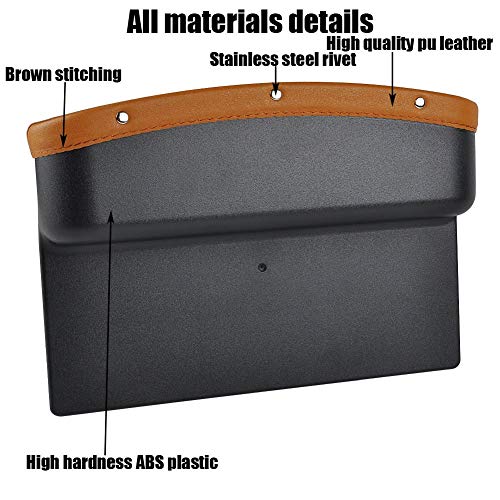 KolorFish Car Seat Pockets Console Gap Side Pocket Car Seat Catcher Organiser Seat Gap Filler Organiser Wallet Mobile Coin Key Credit Card - 1 Unit (Brown) - Image 5