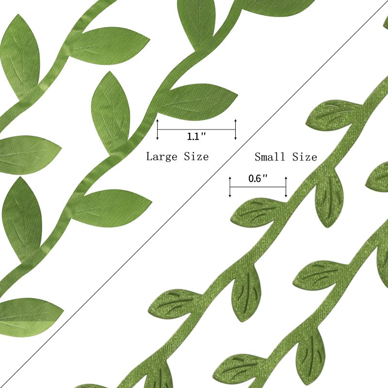 Hecaty 132 ft Large Leaf Trim Ribbon,Artificial Greenery Garland Vines for Baby Shower DIY Craft Wreaths Party Wedding Home Christmas Decoration - Image 3