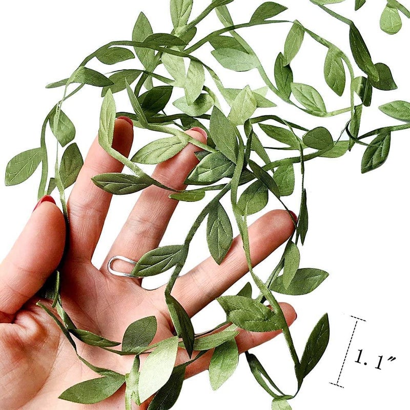 Hecaty 132 ft Large Leaf Trim Ribbon,Artificial Greenery Garland Vines for Baby Shower DIY Craft Wreaths Party Wedding Home Christmas Decoration - Image 2