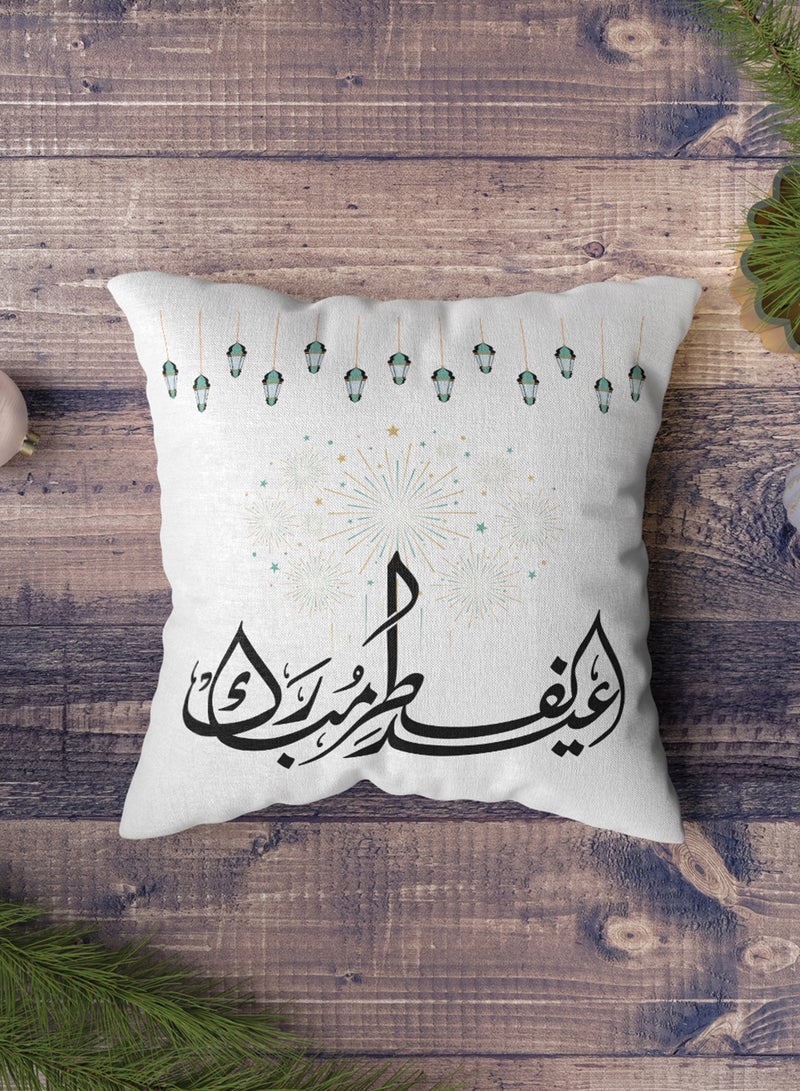 LOWHA Polyester Pillowcase Cushion Cover with Mubarak Eid Al-Fitr Design - Image 4