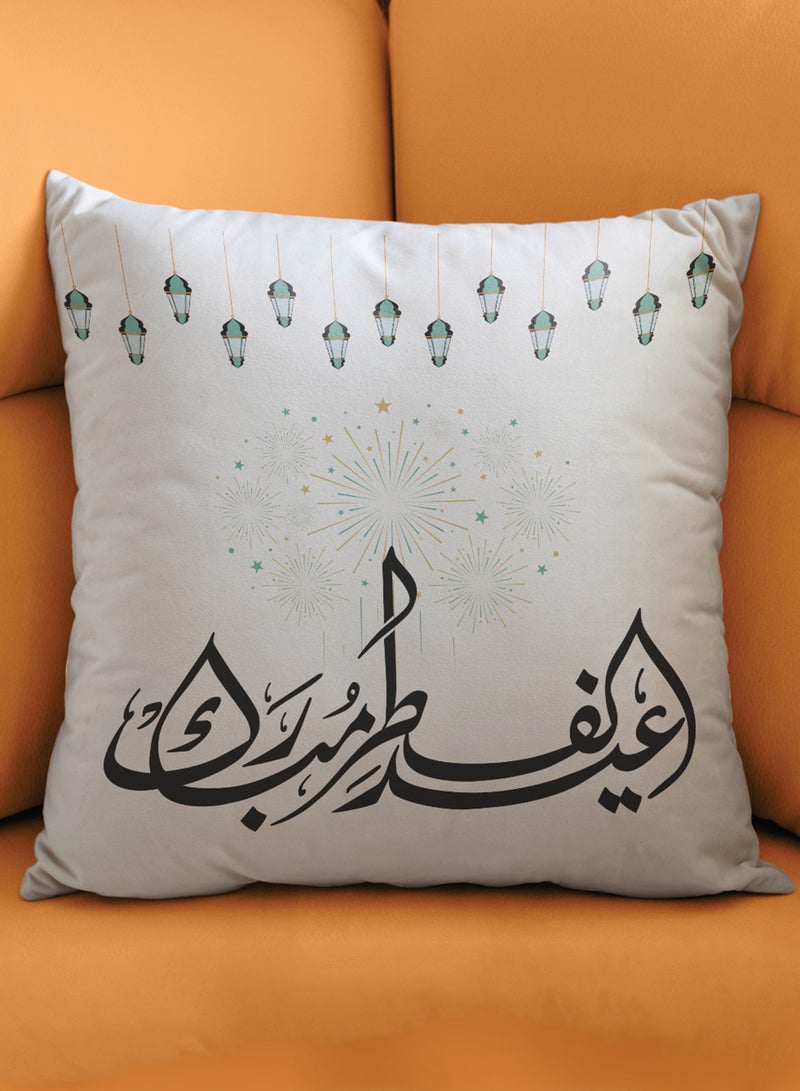 LOWHA Polyester Pillowcase Cushion Cover with Mubarak Eid Al-Fitr Design - Image 3