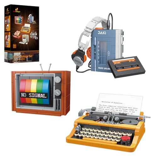 JMBricklayer Typewriter Walkman Television Building Toys 20131, Collectible Vintage Display Model Office Room Decor, Creative Hobbies Activity, Unique Gift Ideas for Adults Teens Kids(660 Pieces) - Image 1