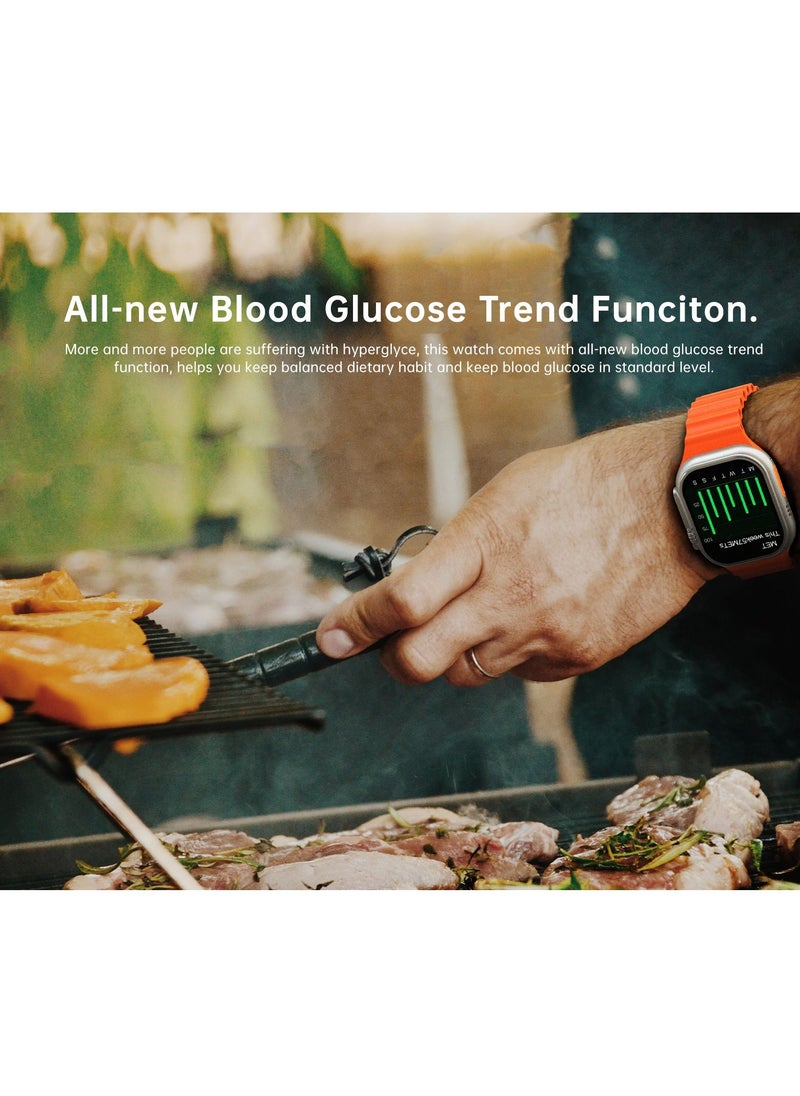 AROAQ - W800 Ultra High Tech Smartwatch 880mAh Battery 2.05 Inch Screen Display AI Assistance Sports and Health Modes Wireless Charging Bluetooth Smart Watch - Image 1