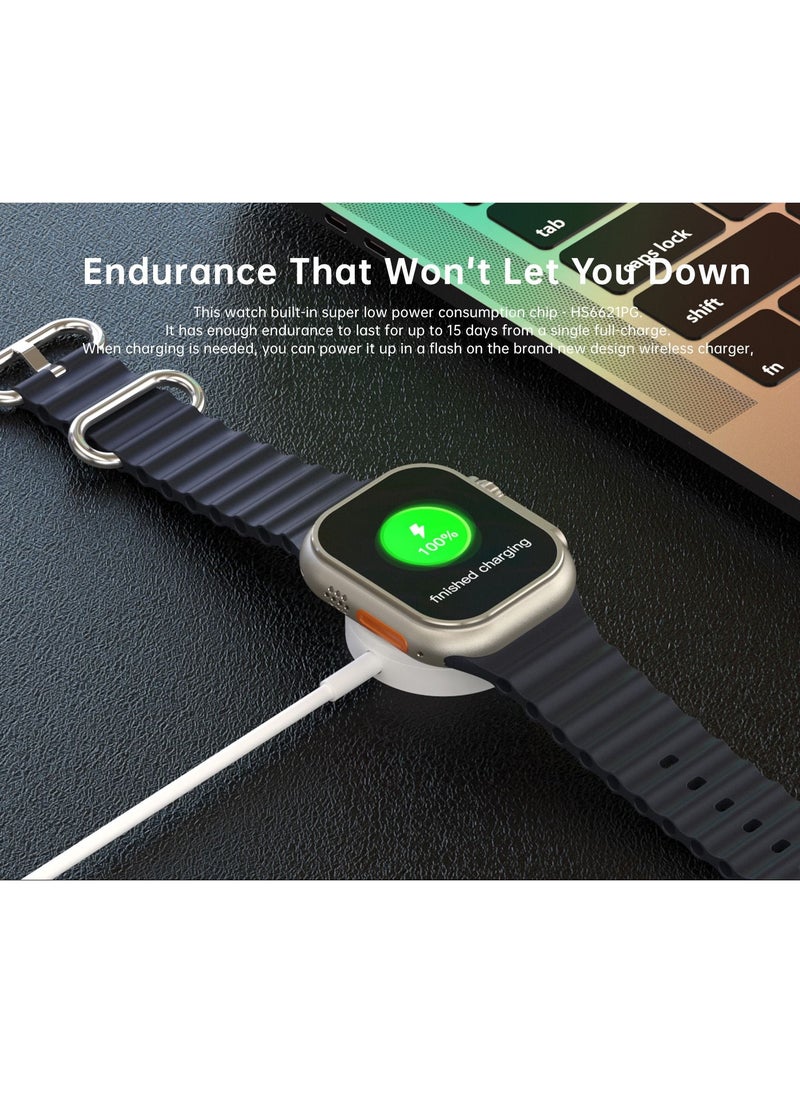 AROAQ - W800 Ultra High Tech Smartwatch 880mAh Battery 2.05 Inch Screen Display AI Assistance Sports and Health Modes Wireless Charging Bluetooth Smart Watch - Image 1