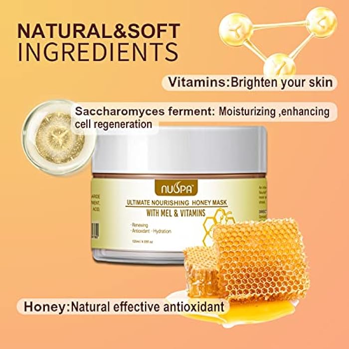 NUSPA Ultimate Nourishing Vitamins Honey Korean Face Mask Skincare, Deep Cleansing, Daily Anti-Aging Jelly Facial Mask,Remove Dark Circle,Facial Skin Care Face Nose Foot Mask for Women,Men - Image 2