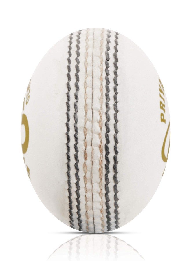 PSE Leather Cricket Ball, Size Standard, (White, Pack of 1) - Image 3