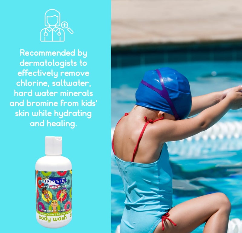تريسويم TRISWIM KIDS Scented Body Wash After-Swimmer Skincare, Chlorine Removal, Soothes and Moisturizes Skin, Relieves Symptoms Eczema  Dry Skin - Image 4