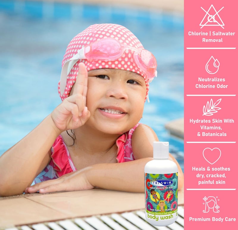 تريسويم TRISWIM KIDS Scented Body Wash After-Swimmer Skincare, Chlorine Removal, Soothes and Moisturizes Skin, Relieves Symptoms Eczema  Dry Skin - Image 2