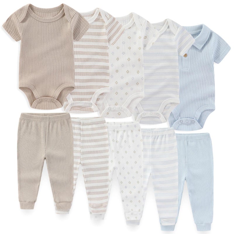 JELYLOVE Unisex Baby Boy Girl Pants Sets 10 pack Cotton Casual New born Clothes Comfort Infant Outfit - Image 1
