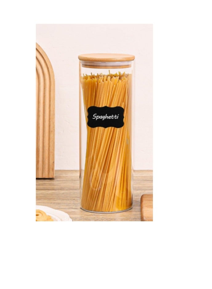 OASIS-TH 70oz Glass Food Storage Jars, Set of 3 Large Food Containers with Airtight Bamboo Wooden Lids for Pasta, Nuts, Flour, Glass Canisters for Kitchen, Pantry Organization and Storage, BPA Free  - Image 3