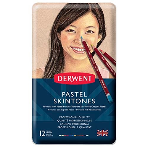 Derwent Pastel Pencils, Skintone, 4mm Core, Metal Tin, 12 Count (2300563) - Image 3