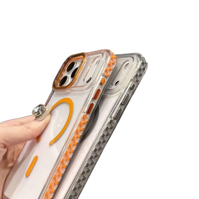 MagSafe iPhone 14 Pro Drop Protection Acrylic for iPhone 14 14 Plus 14 Pro 14 Pro Max and Anti Fingerprint and Anti Slip Grip in Orange - Image 3
