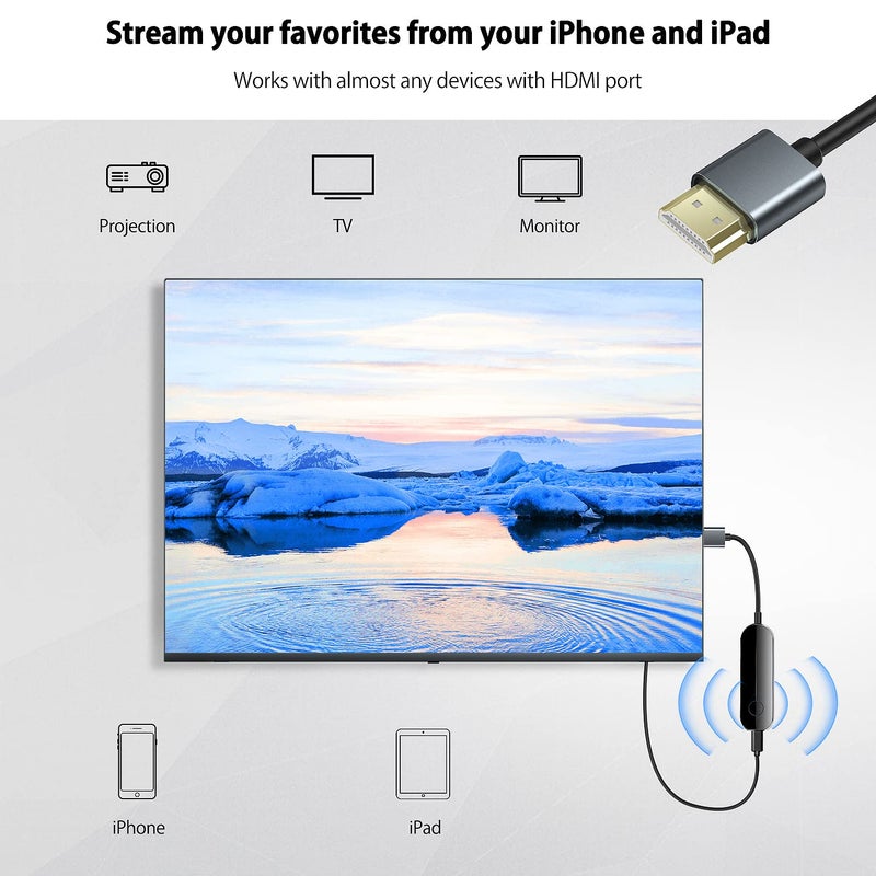 lulaven iShare iOS Wireless HDMI Display Adapter (iOS only), Tiktok Viral Picks, Streaming Device for iPhone iPad, HD Video Sync, Streaming Mirroring YouTube Tiktok to TV, Not Support Netflix - Image 5