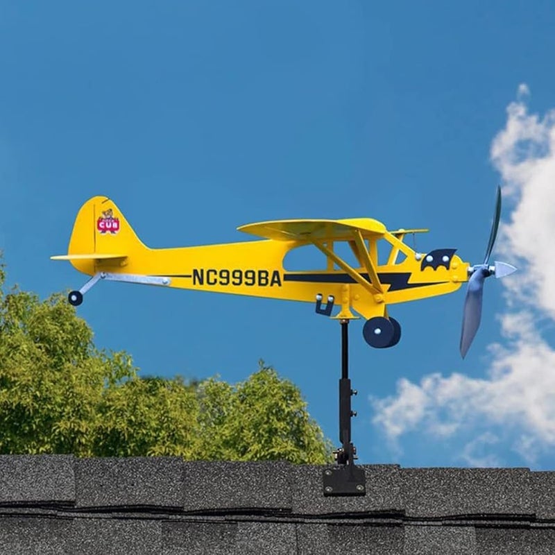 طائرة دوارة رياح زخرفة خارجية معدنية لحديقة 20x18 سم - Image 3