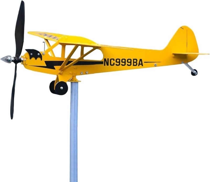 طائرة دوارة رياح زخرفة خارجية معدنية لحديقة 20x18 سم - Image 1