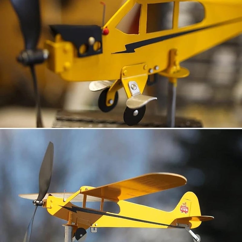 طائرة دوارة رياح زخرفة خارجية معدنية لحديقة 20x18 سم - Image 2