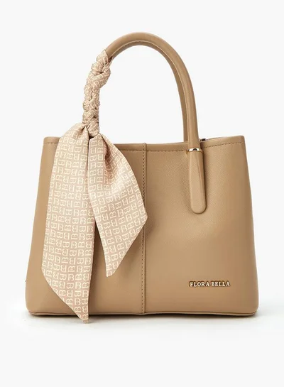 فلورا بيلا من شو إكسبرس Scarf Accent Tote Bag with Detachable Strap and Zip Closure