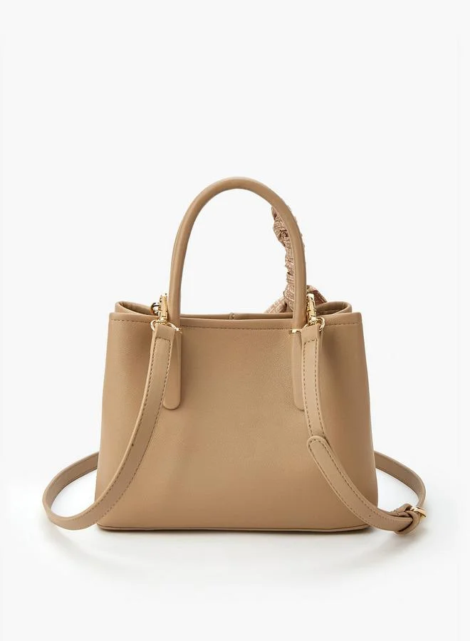 فلورا بيلا من شو إكسبرس Scarf Accent Tote Bag with Detachable Strap and Zip Closure