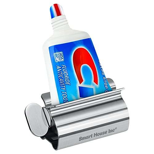Smart House Inc Toothpaste Squeezer Tube Roller Stainless Steel Tube Squeezer Rollers, Saves Toothpaste, Creams, Puts an end to Waste - Simple and Practical (Silver) - Image 1