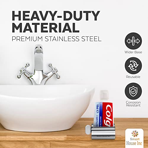 Smart House Inc Toothpaste Squeezer Tube Roller Stainless Steel Tube Squeezer Rollers, Saves Toothpaste, Creams, Puts an end to Waste - Simple and Practical (Silver) - Image 4