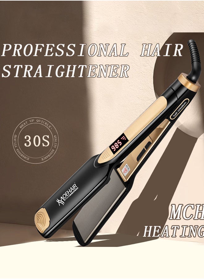 MoeHair Hair Straightener,Professional Hair Straightening with 15s Fast Heating, 3D Floating Plates & Ionic Repair Technology for Frizz-Free, Damage-Free StylingMO-5070,Black  - Image 2