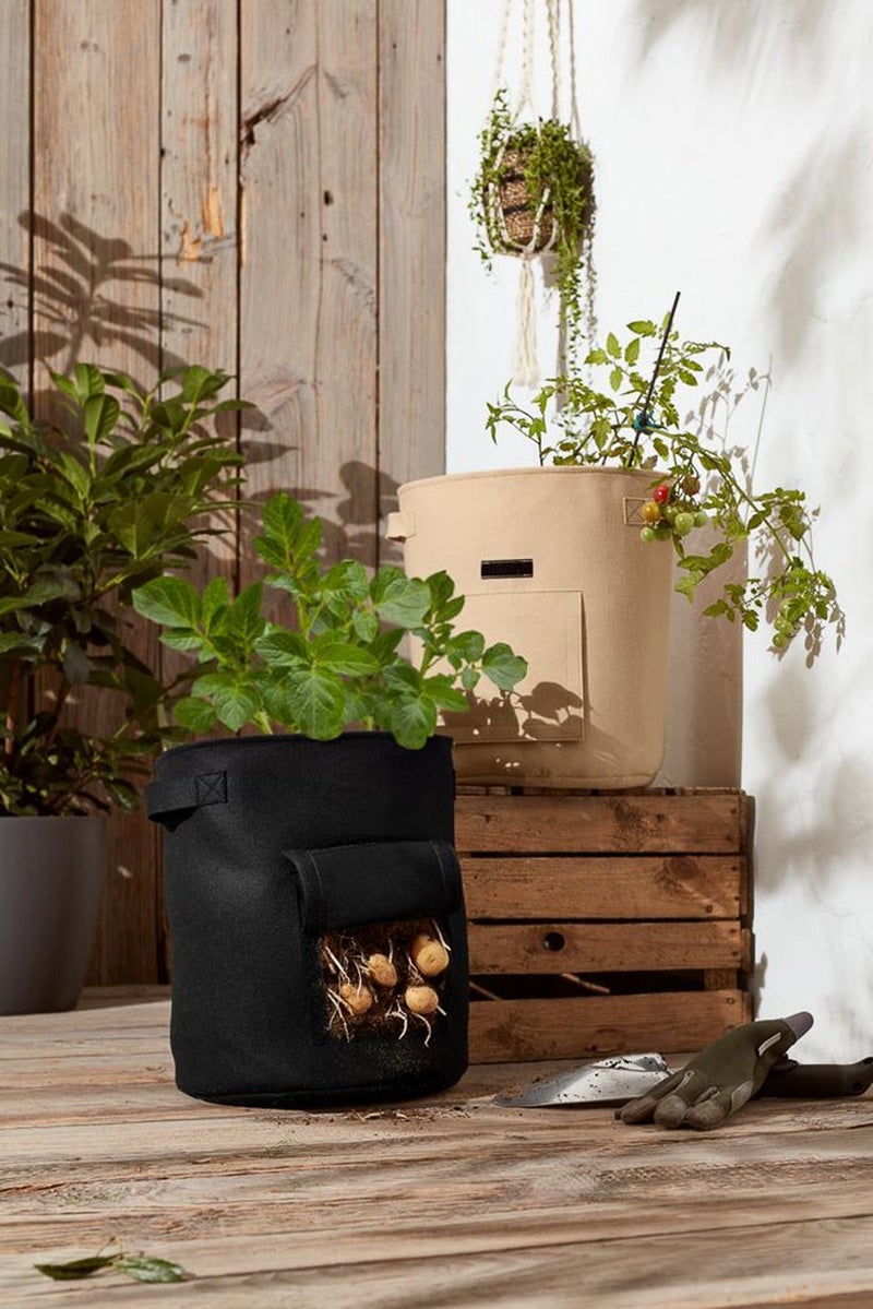 Tchibo 2,Piece Vefgetable Grow Bag, Tan and Black  - Image 1