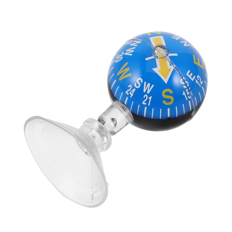 38mm Blue Plastic Car Dashboard Compass with Suction Cup for Truck Boat Outdoor Hiking - Image 2