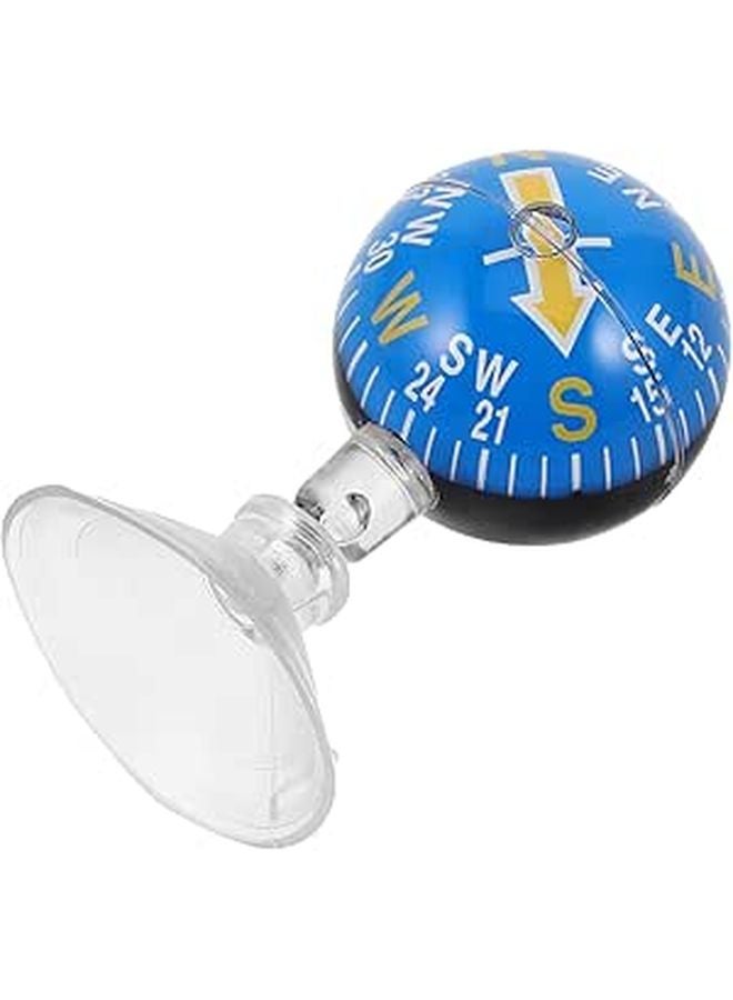 38mm Blue Plastic Car Dashboard Compass with Suction Cup for Truck Boat Outdoor Hiking - Image 1
