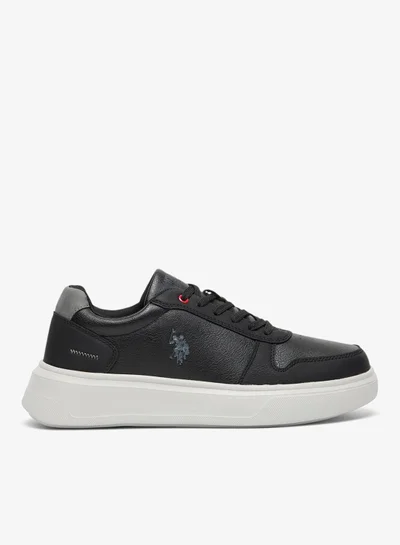 U.S. Polo Assn. Men's Black Low-Top Casual Sneakers Shoes - Classic Style with Durable Sole for All-Day Comfort