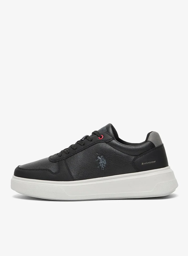 U.S. Polo Assn. Men's Black Low-Top Casual Sneakers Shoes - Classic Style with Durable Sole for All-Day Comfort