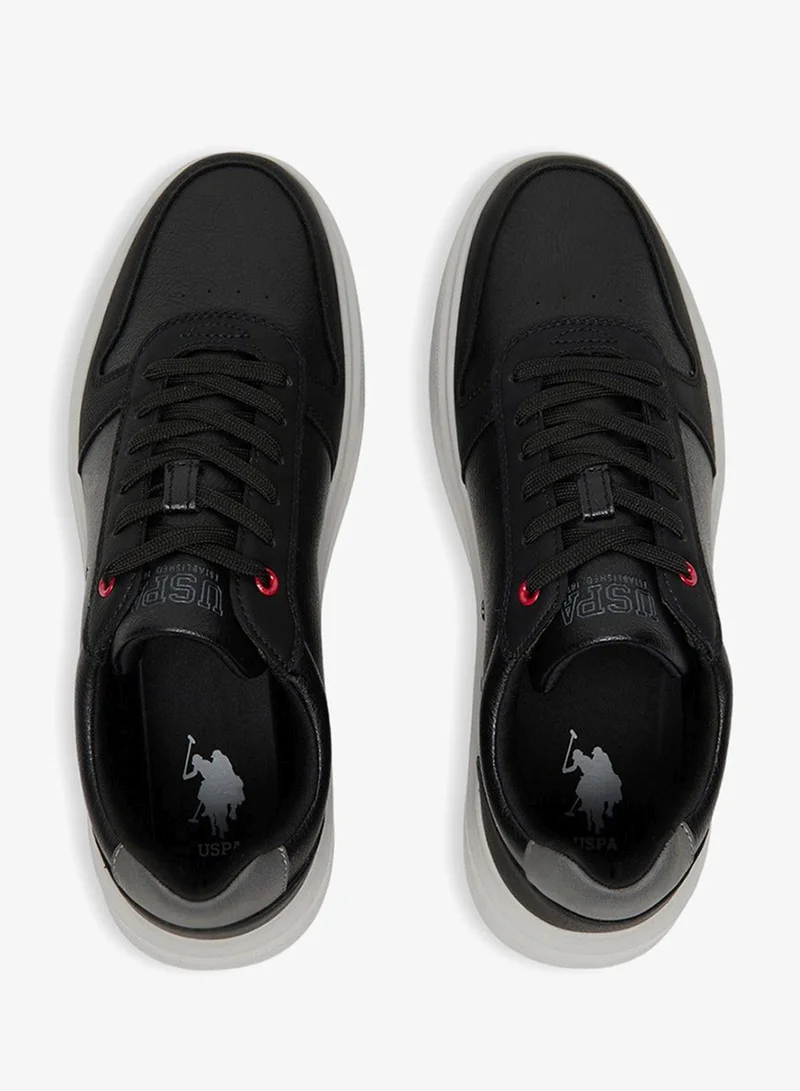 U.S. Polo Assn. Men's Black Low-Top Casual Sneakers Shoes - Classic Style with Durable Sole for All-Day Comfort
