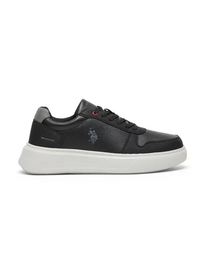 U.S. Polo Assn. Men's Black Low-Top Casual Sneakers – Classic Style with Durable Sole for All-Day Comfort