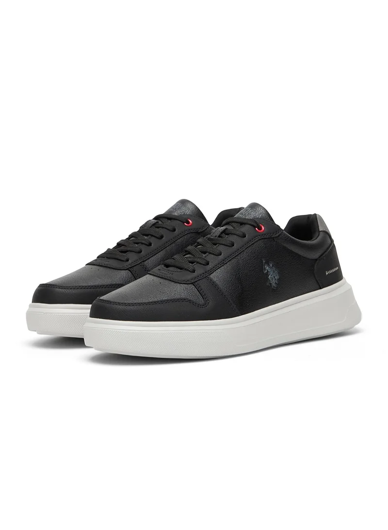 U.S. Polo Assn. Men's Black Low-Top Casual Sneakers – Classic Style with Durable Sole for All-Day Comfort