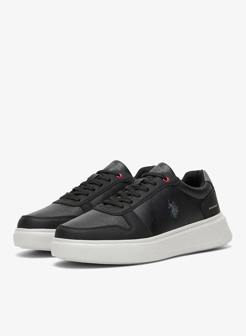 U.S. Polo Assn. Black Men's Black Low-Top Casual Sneakers Shoes - Classic Style with Durable Sole for All-Day Comfort for Men | Best Price UAE