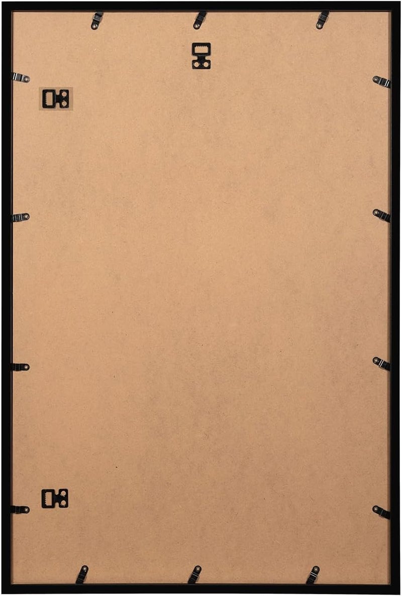 KAIWIN مجموعة من 3 إطارات صور مقاس 40 × 60 سم، إطار أسود مقاس 40 × 60 سم، إطار صور خشبي للتعليق، إطار ملصق يستخدم للصور واللوحات والأحجيات والملصقات - Image 4