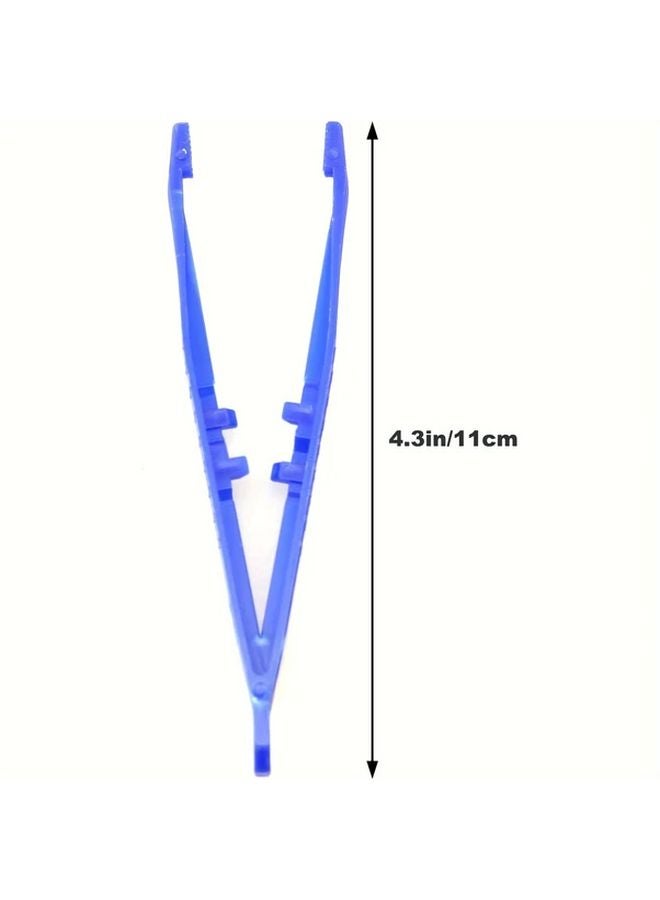 30 قطعة من ملاقط البلاستيك الزرقاء ذات الاستعمال الواحد، ملاقط الإسعافات الأولية للضمادات الطبية ومختبر العلوم - Image 3