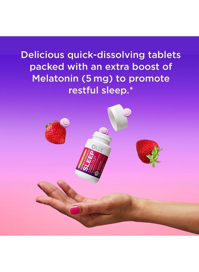 OLLY OLLY Extra Strength Sleep Fast Dissolve Tablets, 5mg Melatonin, Vegan, Strawberry - 30ct  - Image 2
