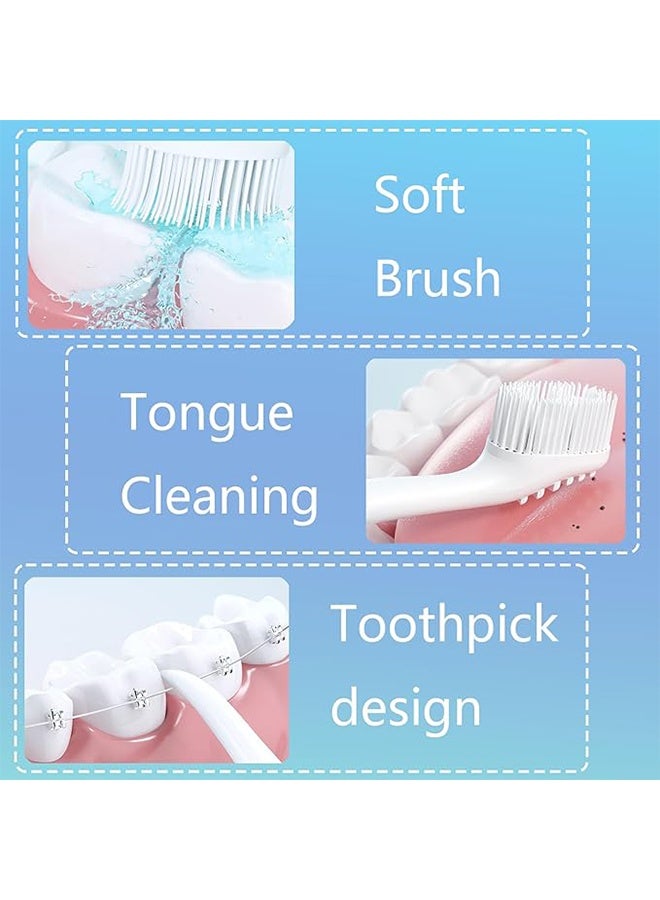 Generic 20 Pcs Mini Brushes with Freshening Beads, 3 Flavors Mixed Pack, Disposable Toothbrushes for Work or Travel (Mint Flavor - Peach Flavor - Jasmine Flavor)  - Image 5