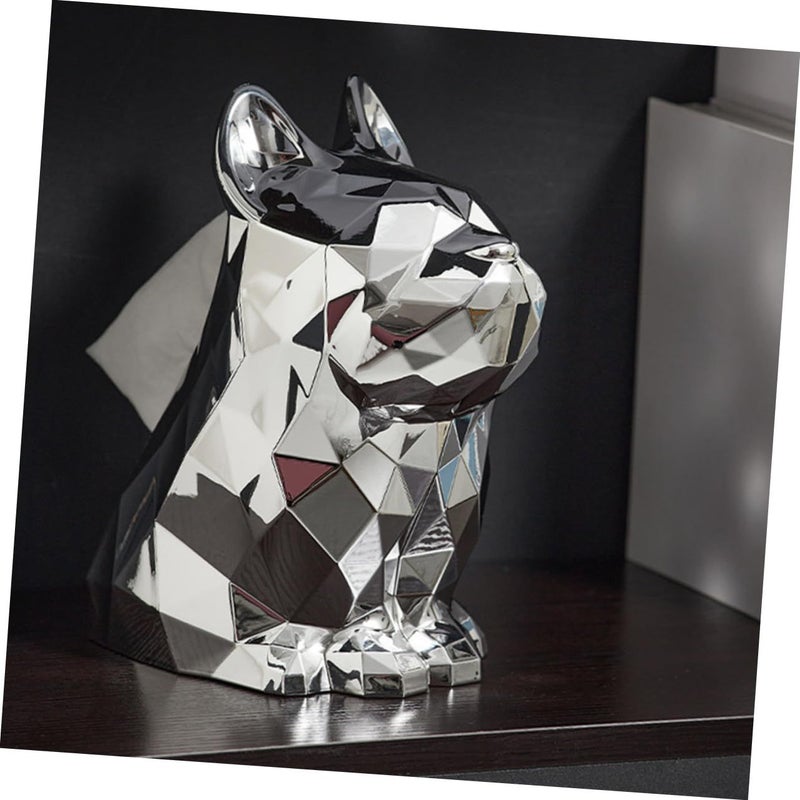 Quirky Dog Shape Tissue Box Holder Refillable Desktop Organizer For Home Elegant Art Decor - Image 5