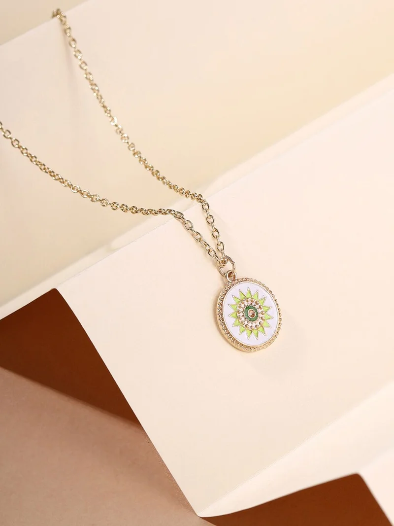 Priyaasi Circular Flower Pendant with Chain