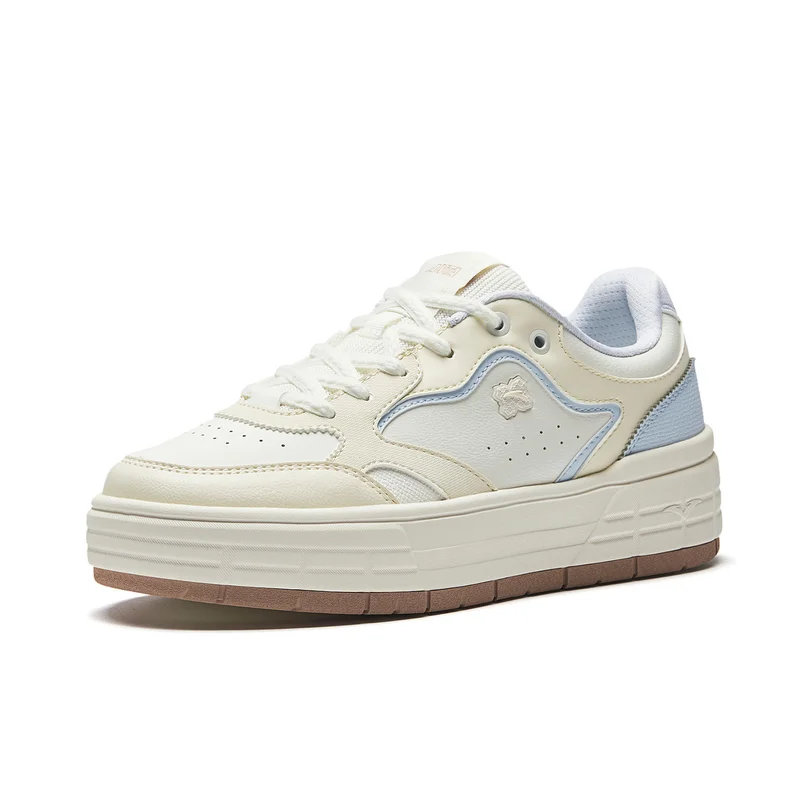 ANTA Women’s Platform Court Sneakers – Retro Casual White Trainers