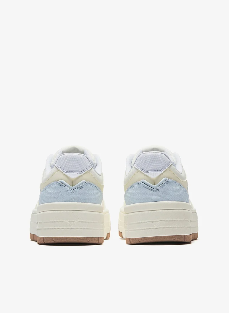 Anta Beige/White/Blue Women’s Platform Court Sneakers – Retro Casual White Trainers for Women | Best Price UAE