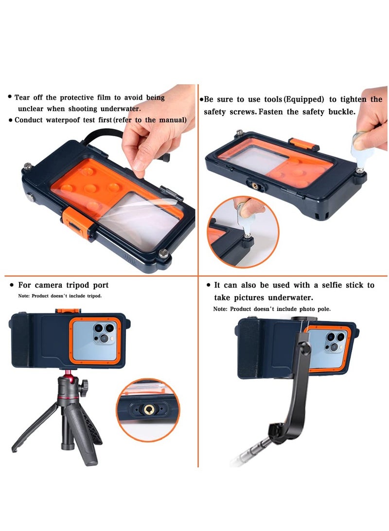 KASTWAVE Snorkeling Underwater Phone Case, Diving Phone Cases for iPhone 14/14 Pro Max/13/13 Pro Max Surfing Swimming Photo Video, Waterproof Protective Housing Case for iPhone and Galaxy Series - Image 5